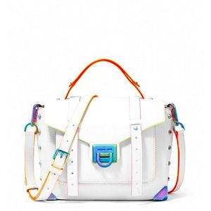 Michael Kors Medium Manhattan Crossbody Satchel in Optic White